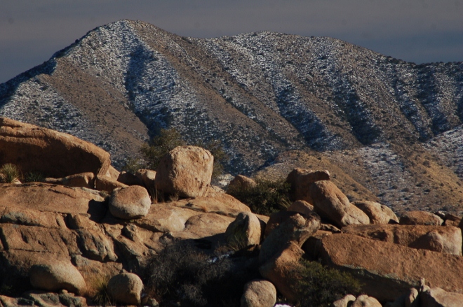 Texas Canyon with mountains in background